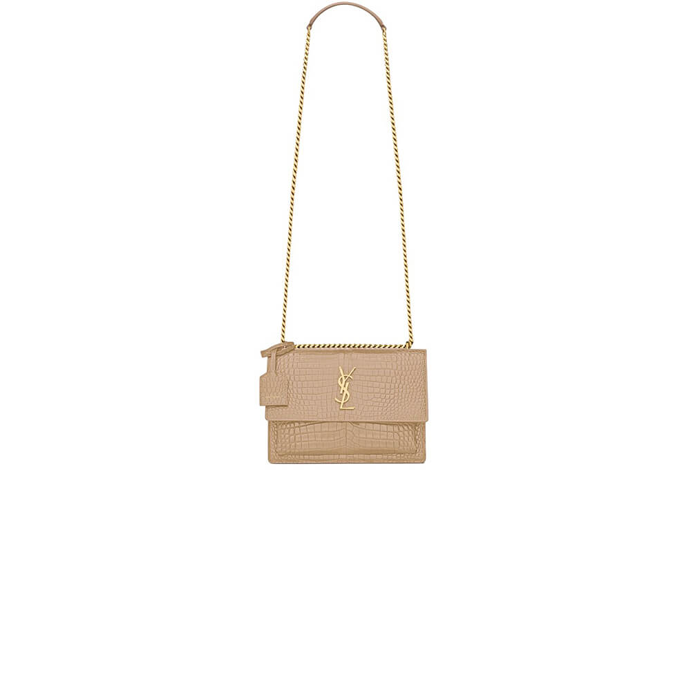 dark YSL Crocodile-embossed leather SUNSET Medium