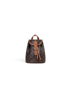 CELINE FOLCO Logo Print Calfskin Mini Backpack