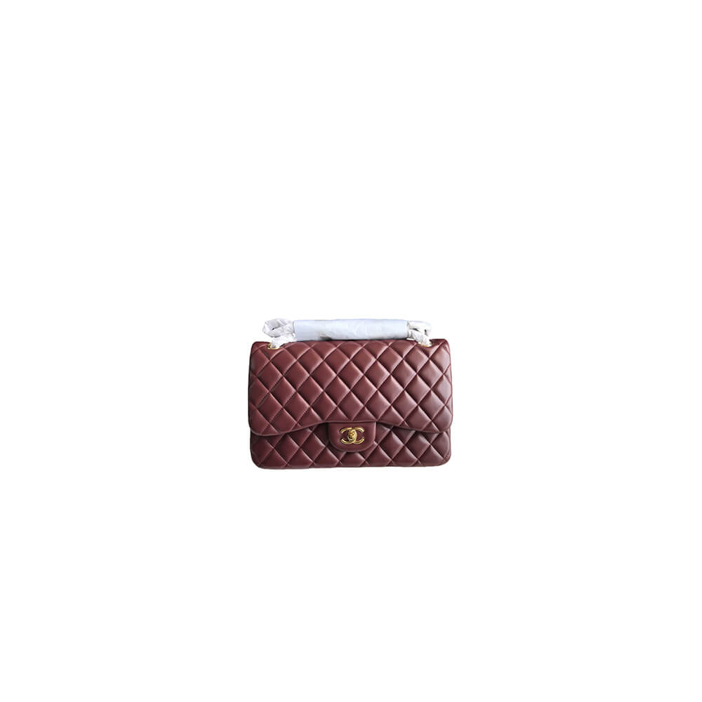 Claret CHANEL LARGE CLASSIC HANDBAG (High-end grade)
