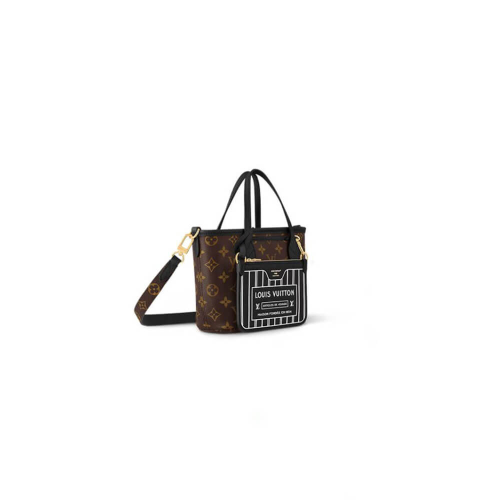 Black LV Neverfull Bandouliere Inside Out BB