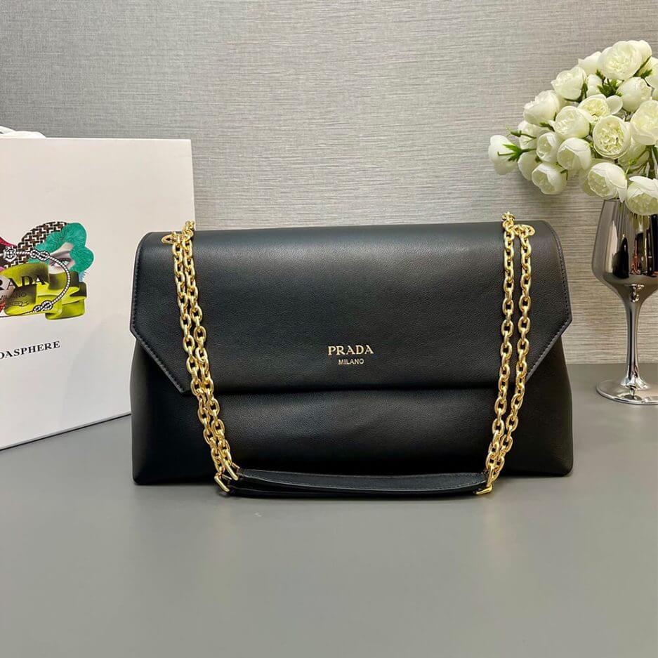 Black Prada Medium leather shoulder bag (High-end Grade) - Image 2