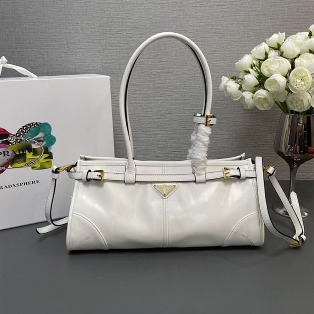 White Prada Medium leather handbag (high-end grade) - Image 2