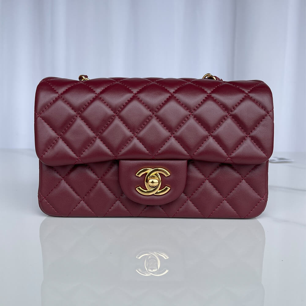 Claret Chanel Mini Flap Bag (high-end grade) - Image 2