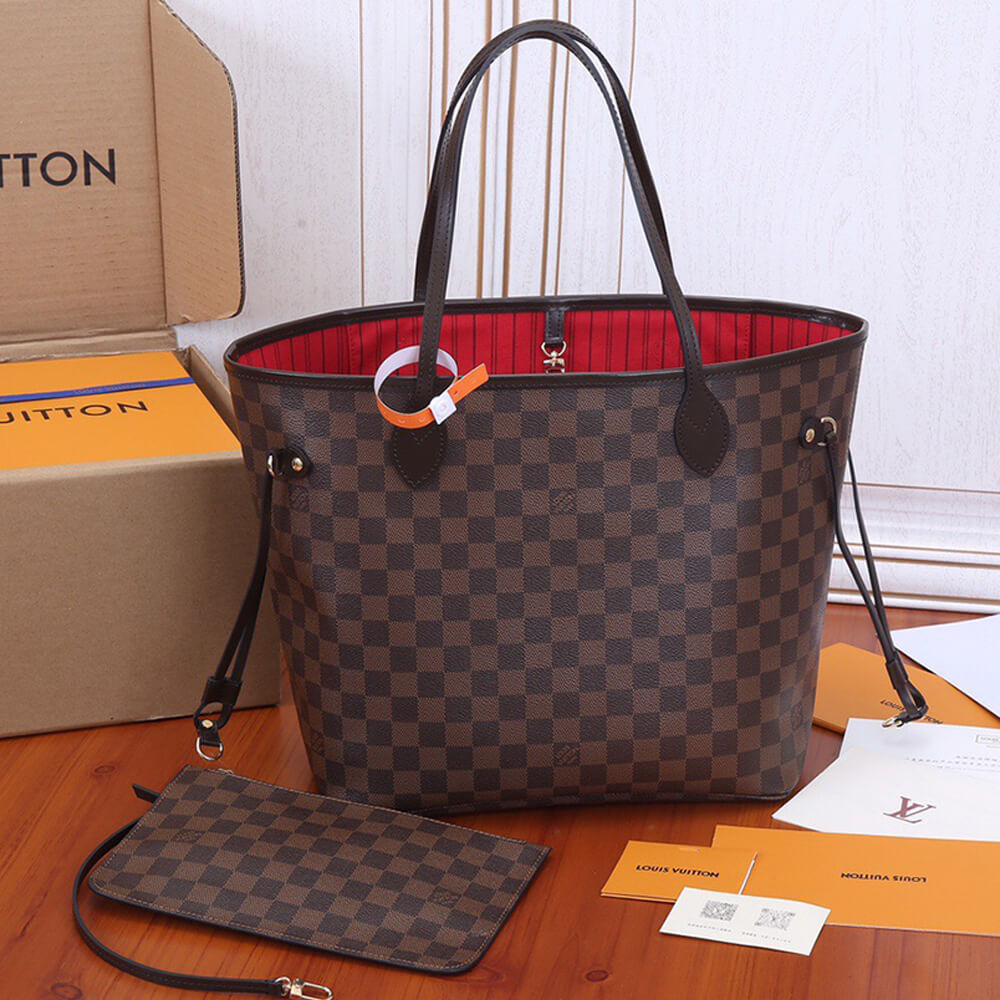 Cerise Red LV Neverfull MM Tote - Image 2