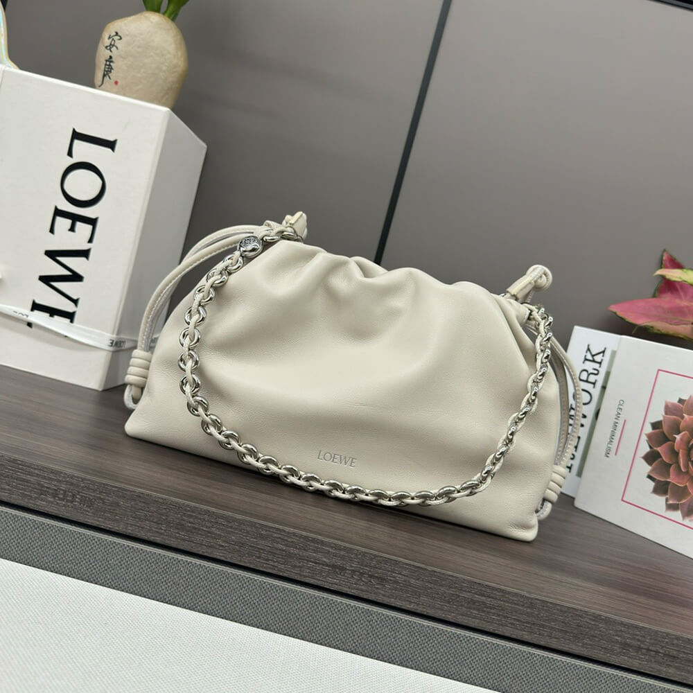 Sea Salt Loewe Medium Flamenco purse in mellow nappa lambskin - Image 2