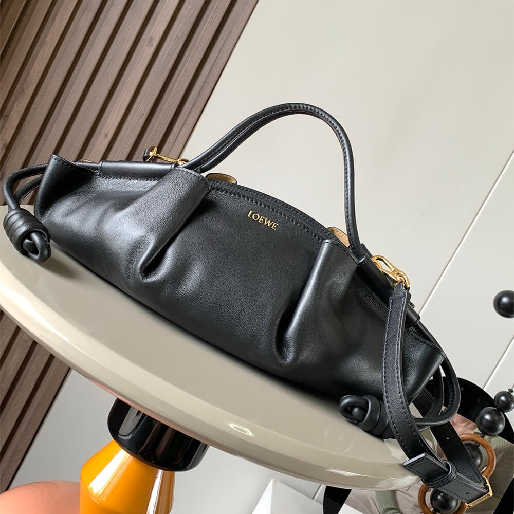 Black Loewe Small Paseo bag in shiny nappa calfskin (high-end grade) - Image 2