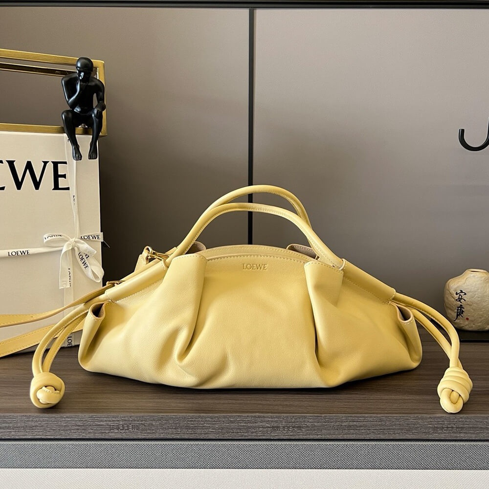 Yellow Loewe Small Paseo bag in shiny nappa calfskin (high-end grade) - Image 2