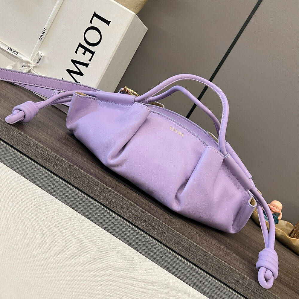 Purple Loewe Small Paseo bag in shiny nappa calfskin (high-end grade) - Image 2