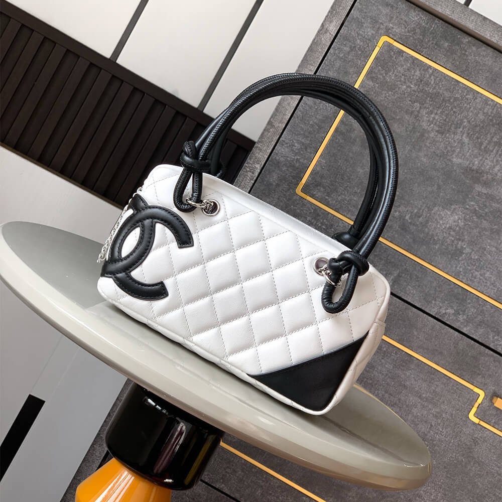 White & Black Chanel Mini Cambon Line Tote (high-end grade) - Image 2