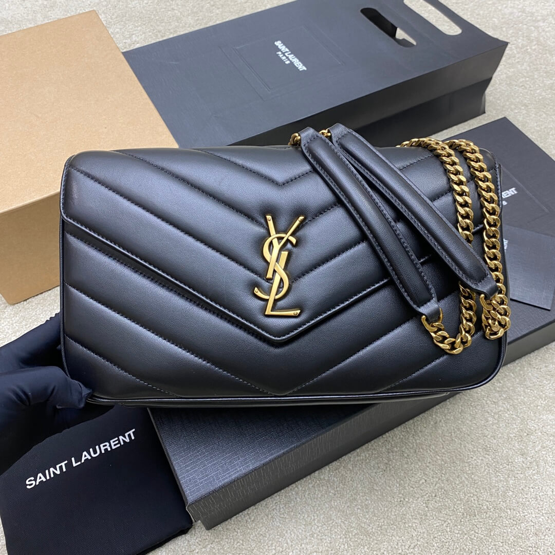 Black YSL LOULOU medium in MATELASSE lambskin - Image 2