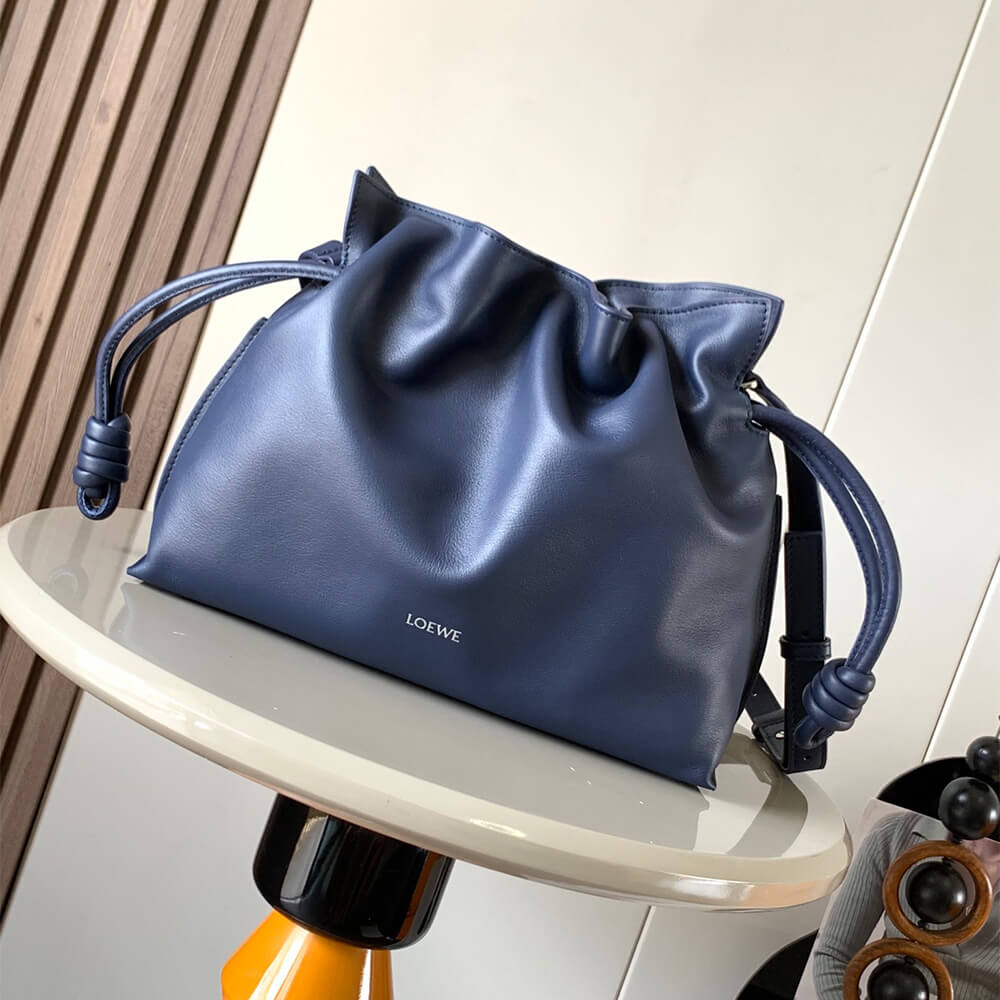 Blue LOEWE Medium Flamenco clutch in nappa calfskin (HIGH-END GRADE) - Image 2