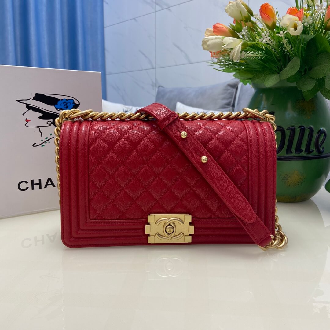 Red BOY CHANEL Handbag (high-end grade) - Image 2