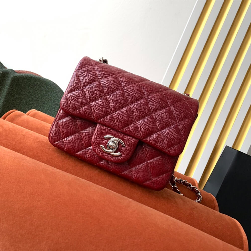 Claret Chanel MINI FLAP BAG (high-end grade) - Image 2