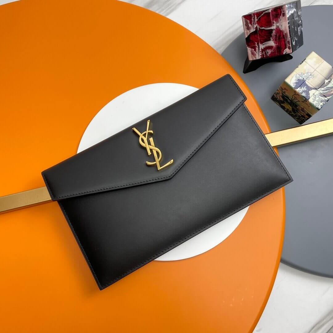 Black YSL UPTOWN POUCH IN GRAIN DE POUDRE EMBOSSED LEATHER - Image 2