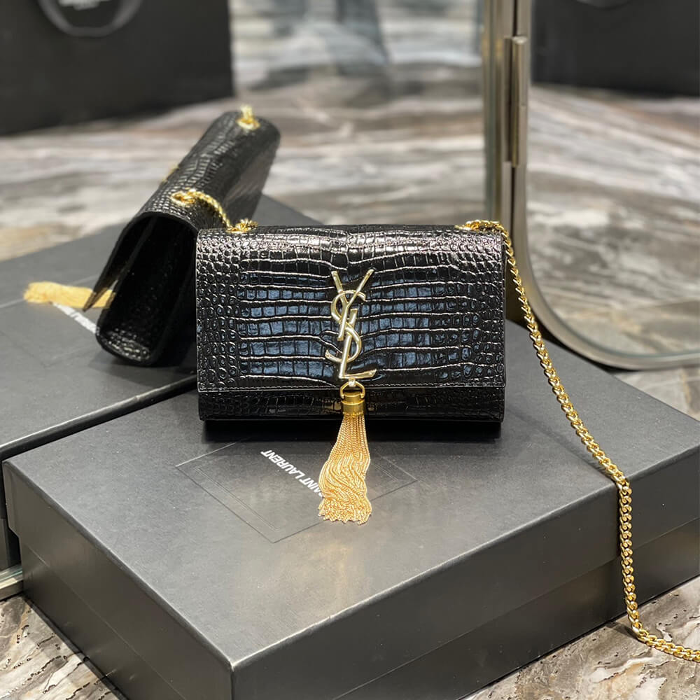 Calfskin YSL KATE EMBOSSED SHOULDER BAG - Image 2
