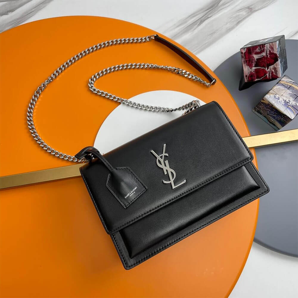 black YSL sunset medium leather shoulder bag - Image 2