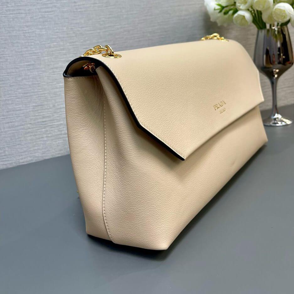 Travertine Prada Medium leather shoulder bag (High-end Grade) - Image 3