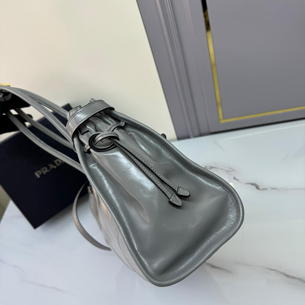 Pewter Prada Large leather handbag (high-end grade) - Image 3
