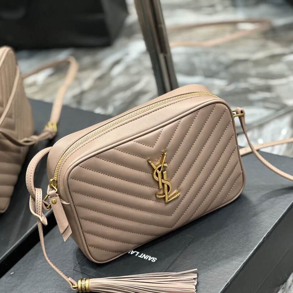 ROSY SAND YSL LOU CAMERA BAG IN QUILTED LEATHER - Image 3