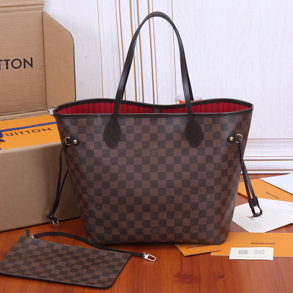 Cerise Red LV Neverfull MM Tote - Image 3