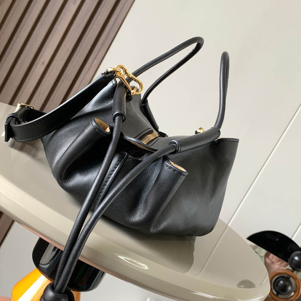 Black Loewe Small Paseo bag in shiny nappa calfskin (high-end grade) - Image 3