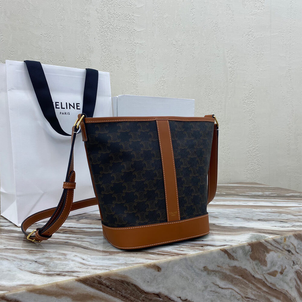 Tan CELINE SMALL BUCKET - Image 3