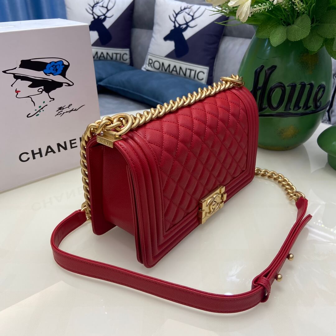 Red BOY CHANEL Handbag (high-end grade) - Image 3