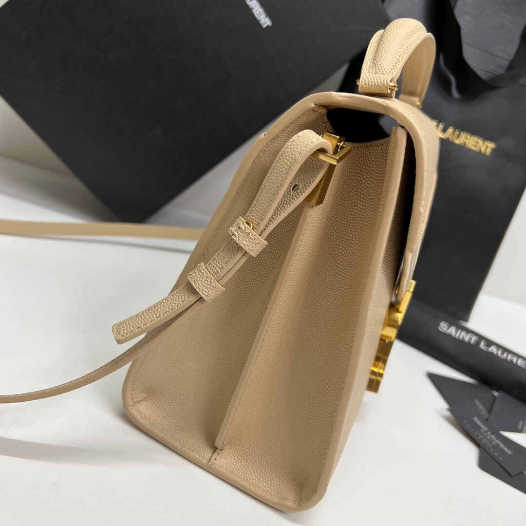YSL CASSANDRA Medium Grainy Embossed Leather Top Handle Bag - Image 3