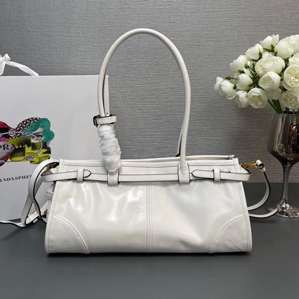 White Prada Medium leather handbag (high-end grade) - Image 4