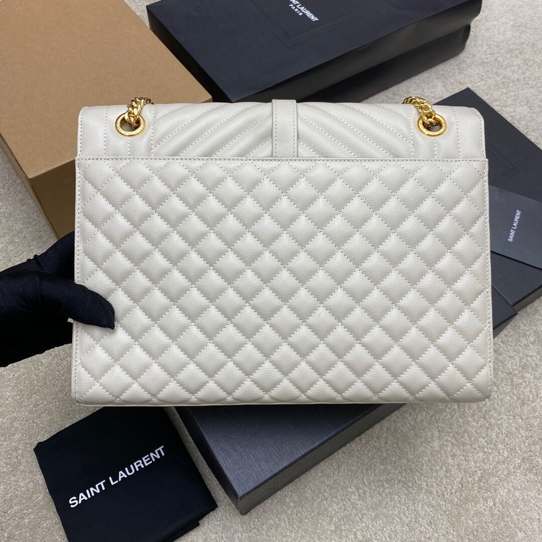 White YSL Large Envelope Bag - Image 4