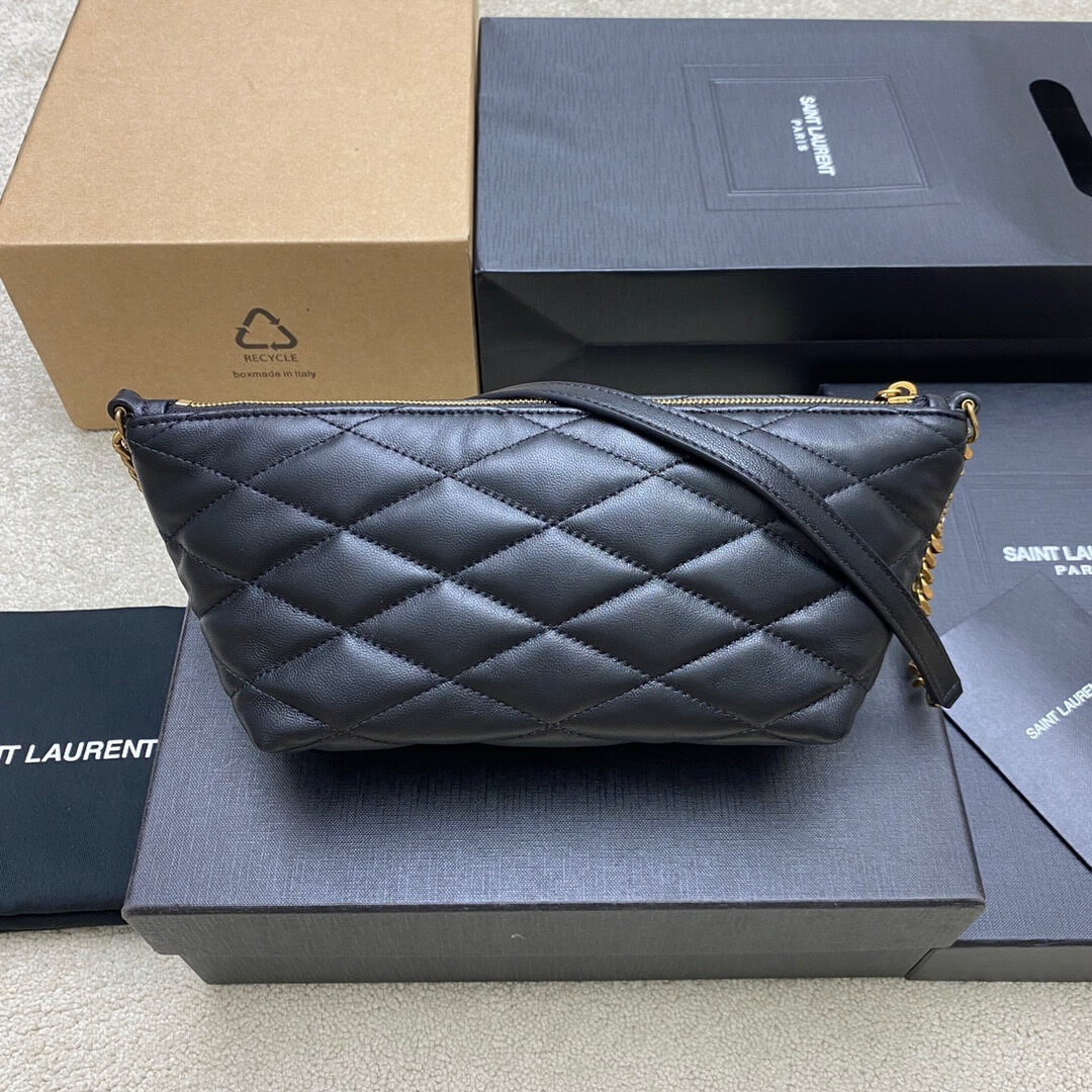 Black YSL MINI BAG IN QUILTED LAMBSKIN - Image 4