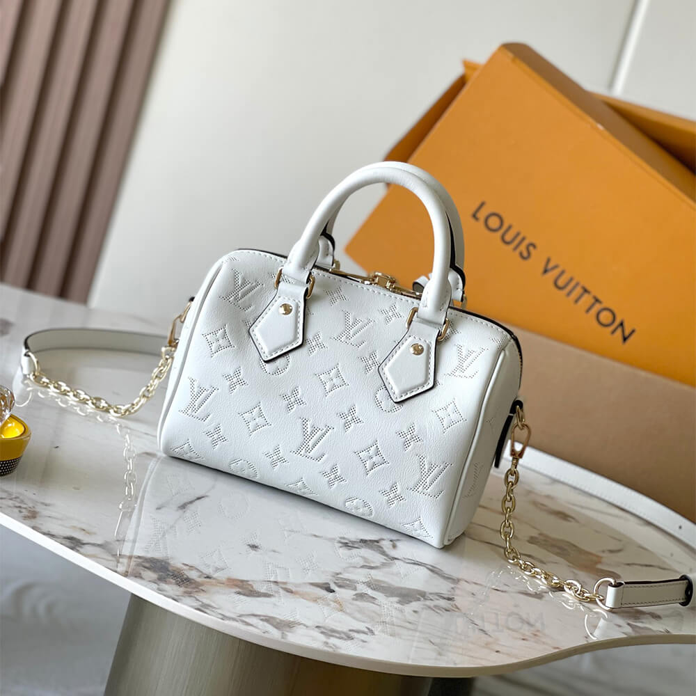 White Blanc LV Speedy Bandouliere 20 (high-end grade) - Image 4