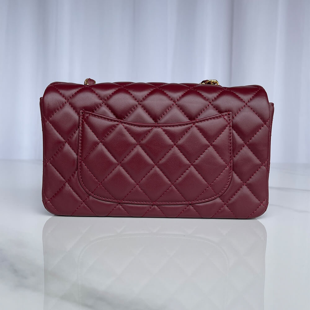 Claret Chanel Mini Flap Bag (high-end grade) - Image 4