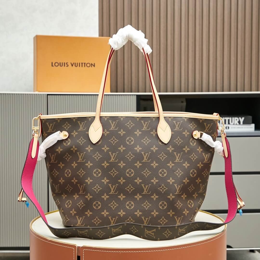 Rose Pondichery LV Neverfull Bandouliere Inside Out MM - Image 4