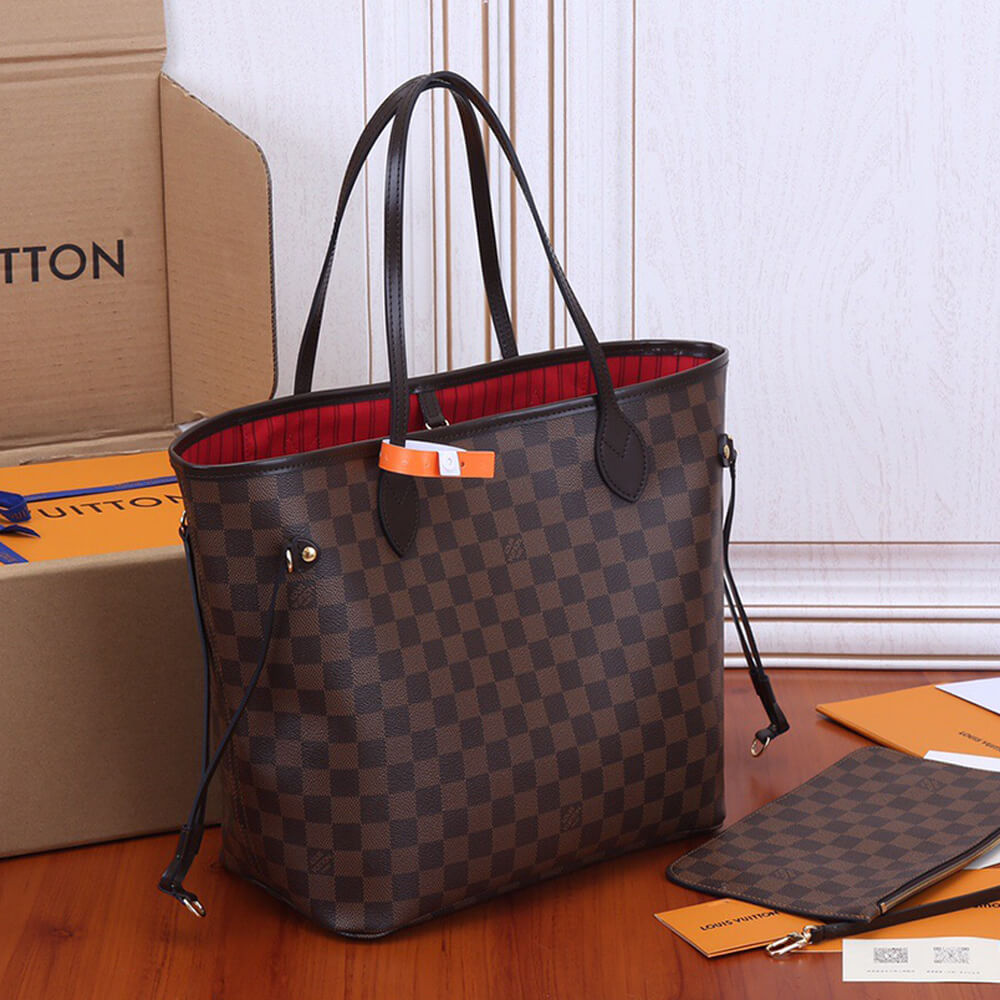 Cerise Red LV Neverfull MM Tote - Image 4