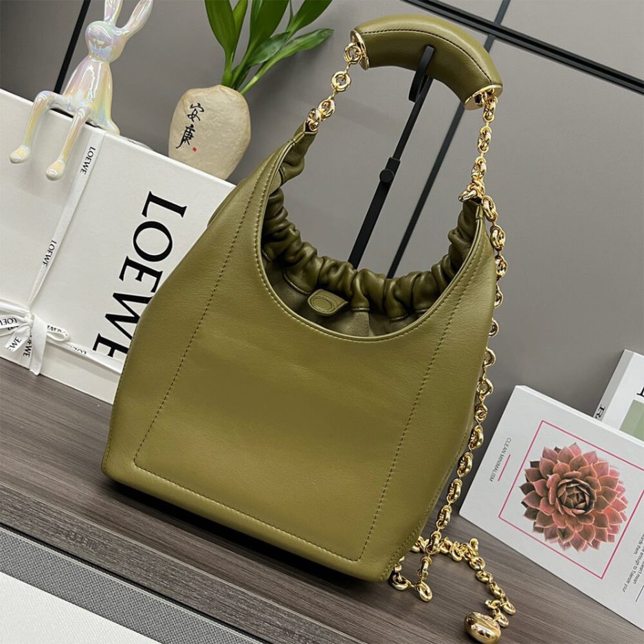 Gold Loewe Small Squeeze bag in nappa lambskin - Image 4