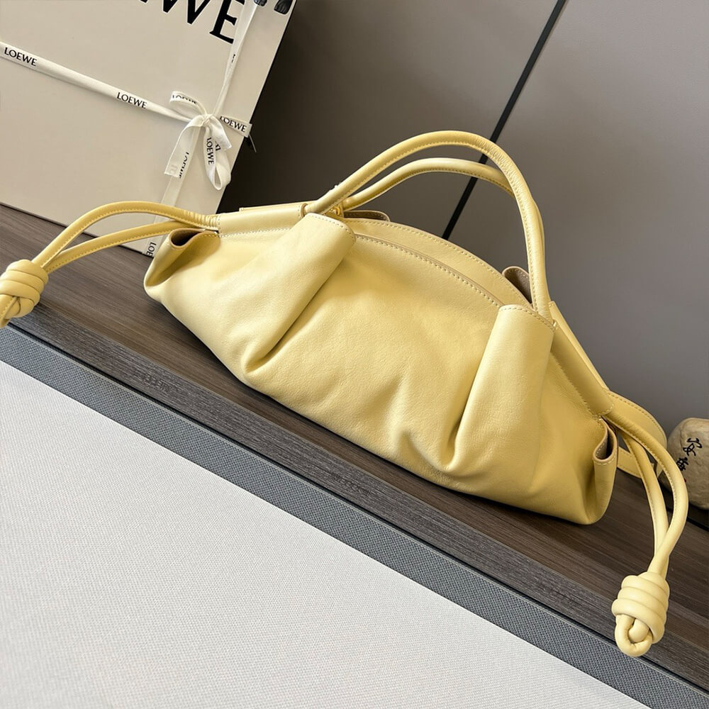 Yellow Loewe Small Paseo bag in shiny nappa calfskin (high-end grade) - Image 4