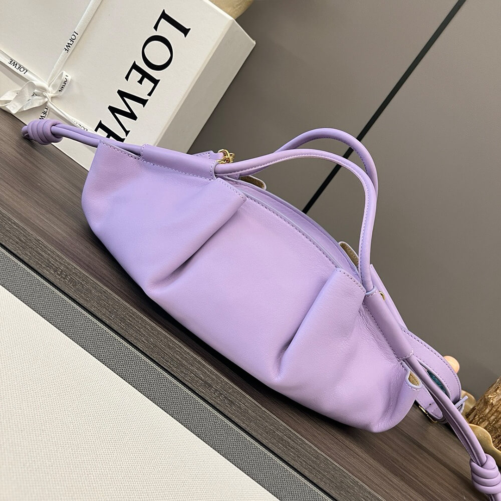 Purple Loewe Small Paseo bag in shiny nappa calfskin (high-end grade) - Image 4