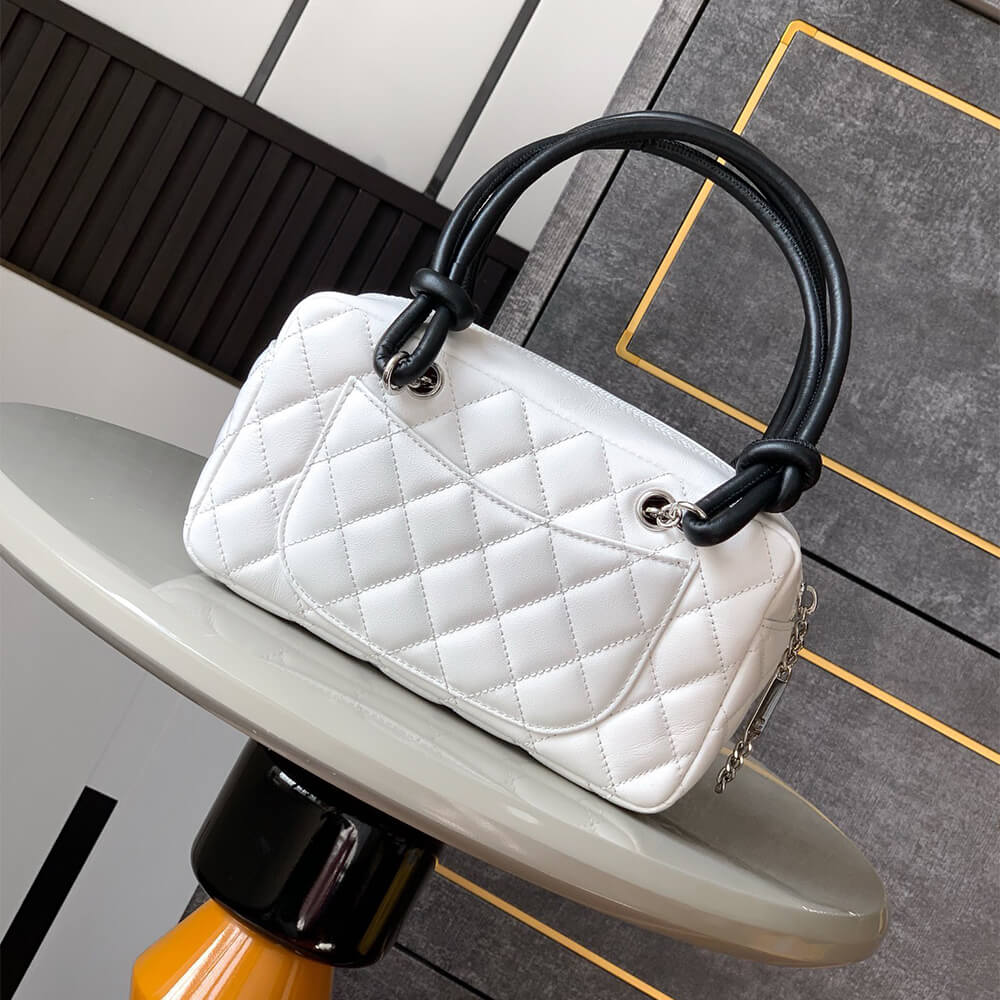White & Black Chanel Mini Cambon Line Tote (high-end grade) - Image 4