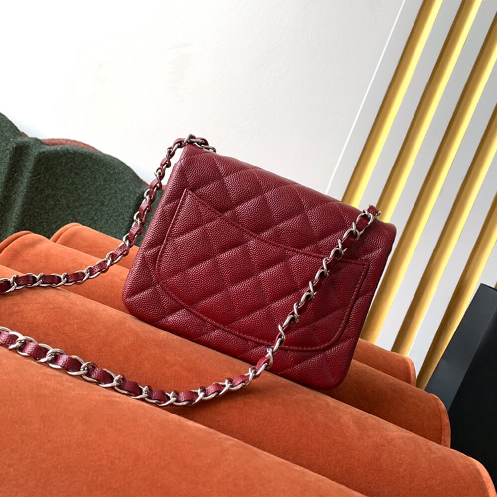 Claret Chanel MINI FLAP BAG (high-end grade) - Image 4