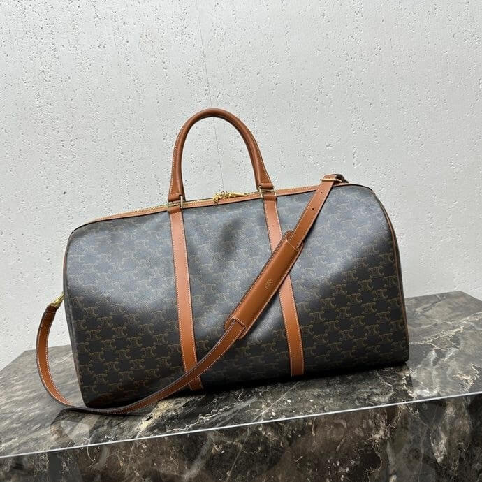 CELINE Large Travel Bag in Logo Print and Calfskin - Image 4
