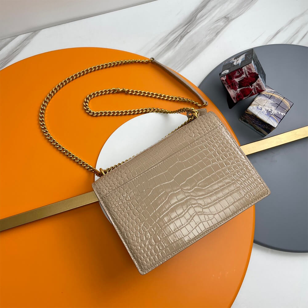 dark YSL Crocodile-embossed leather SUNSET Medium - Image 4