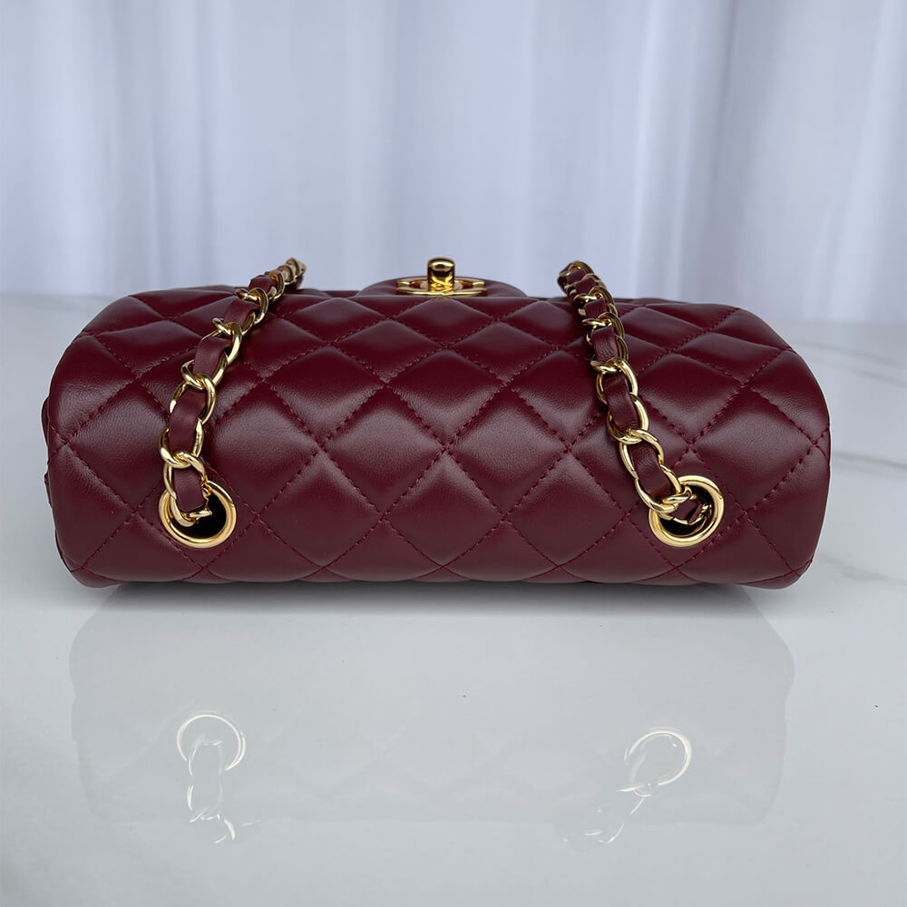 Claret Chanel Mini Flap Bag (high-end grade) - Image 5