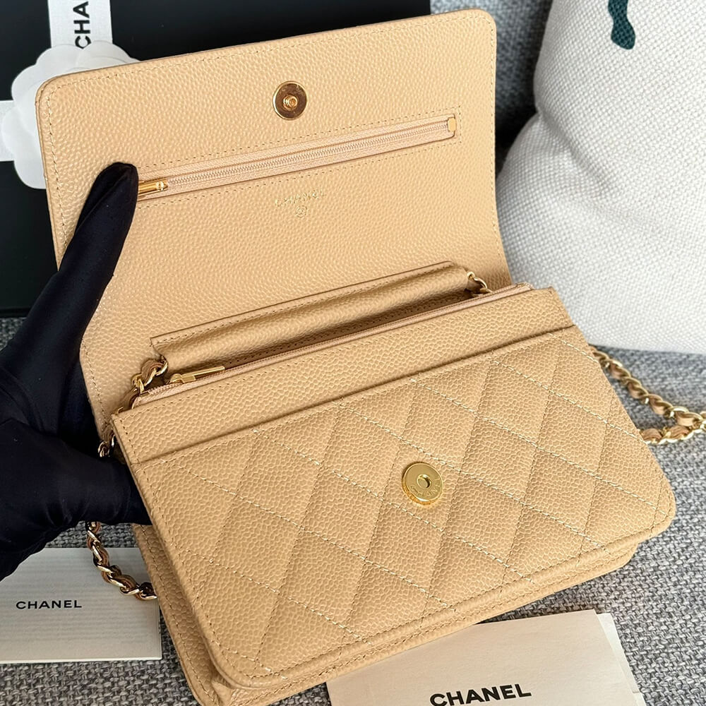 Apricot Chanel classic chain wallet - Image 5