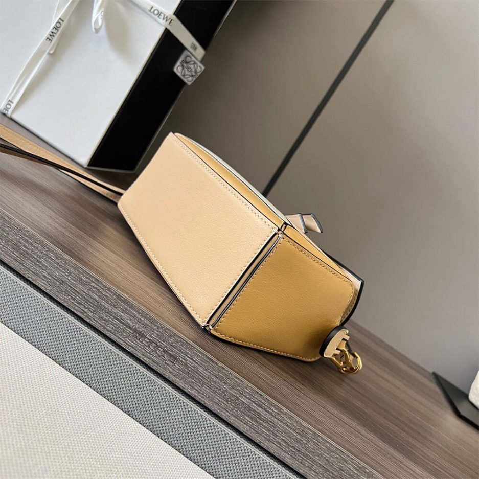 Soft White LOEWE Mini Puzzle bag in classic calfskin - Image 5