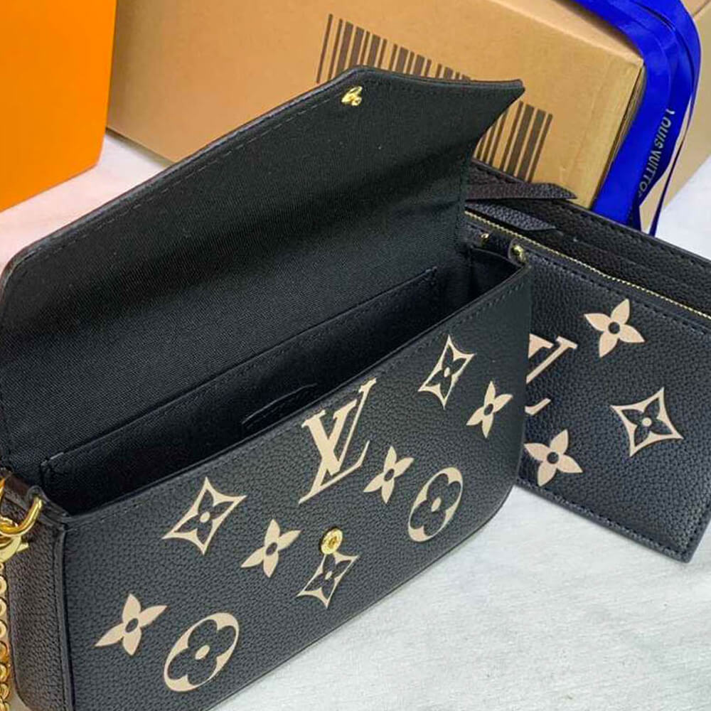 Black Louis Vuitton Felicie pochette bag - Image 5