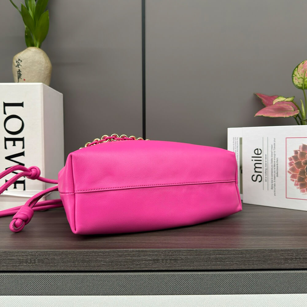 Rose Pink Loewe Medium Flamenco purse in mellow nappa lambskin - Image 5