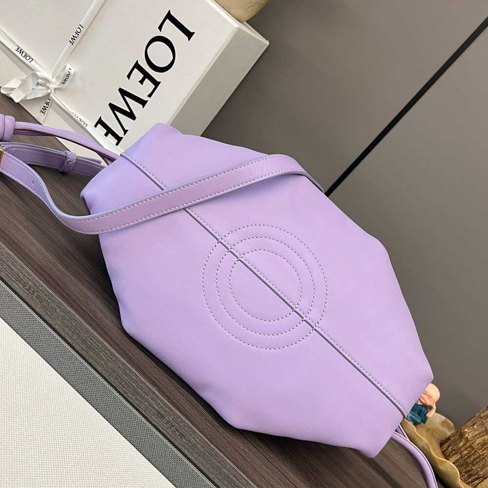 Purple Loewe Small Paseo bag in shiny nappa calfskin (high-end grade) - Image 5
