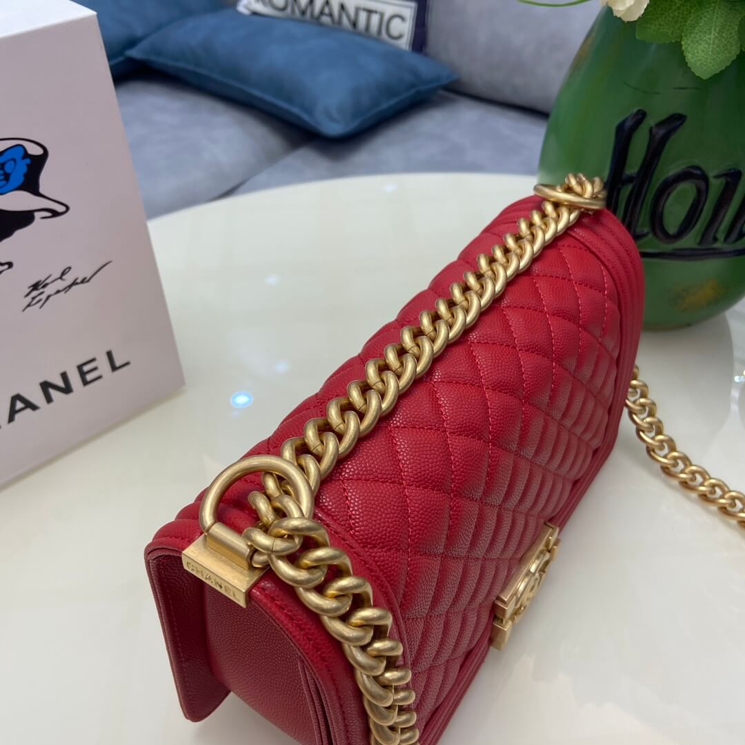 Red BOY CHANEL Handbag (high-end grade) - Image 5