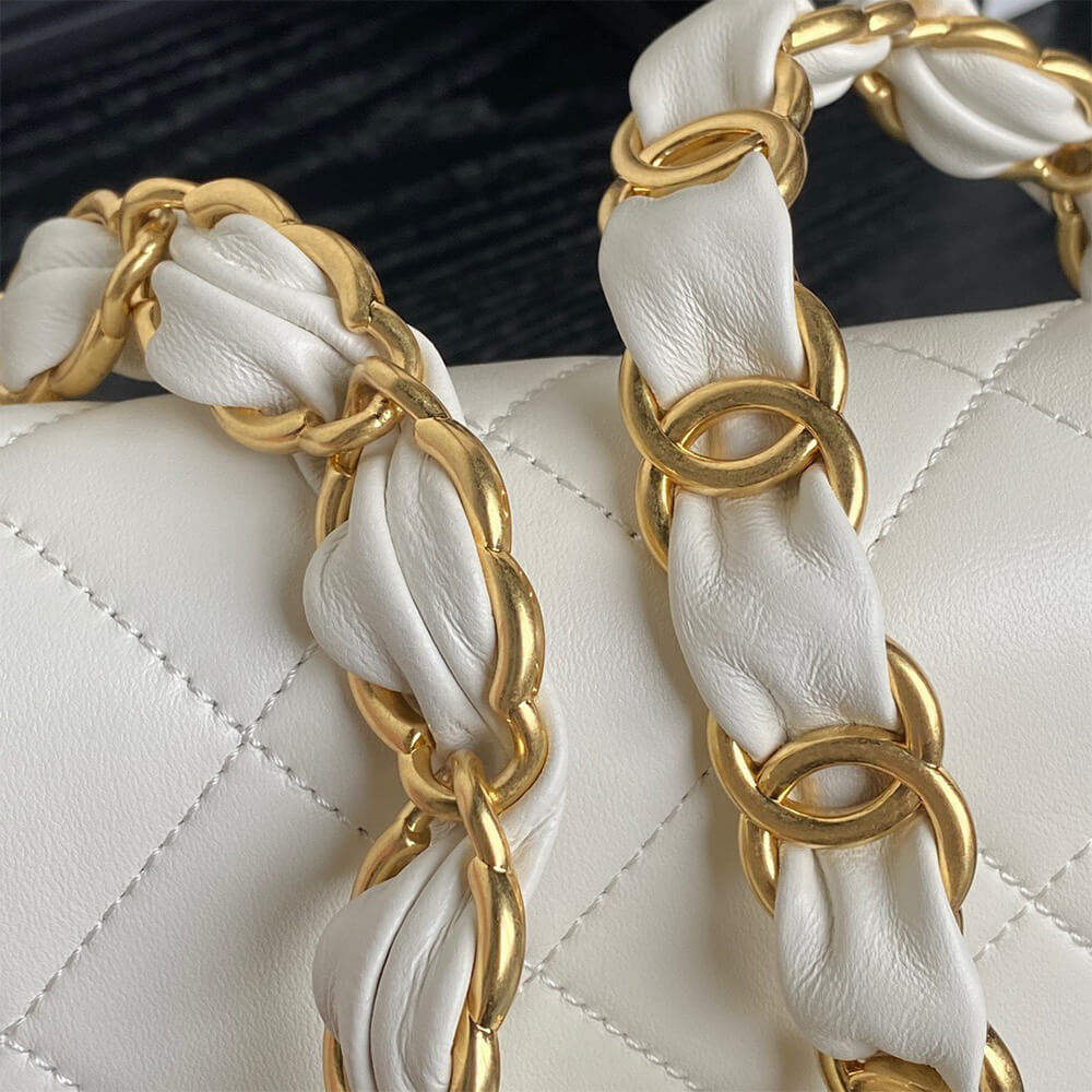 White CHANEL Small Flap Bag (high-end grade) - Image 5